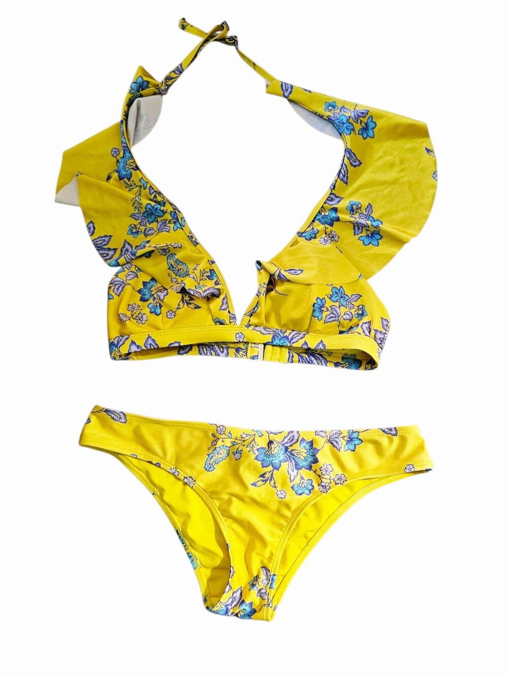 Sam Edelman 2 Piece Yellow And Blue Swimsuit Size Small